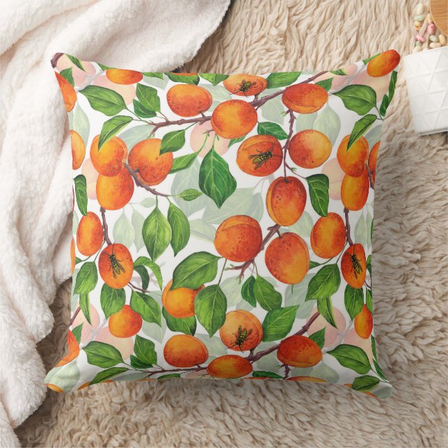 Apricot garden 3 throw pillow (Blanket)