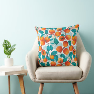 Apricot garden 4 throw pillow