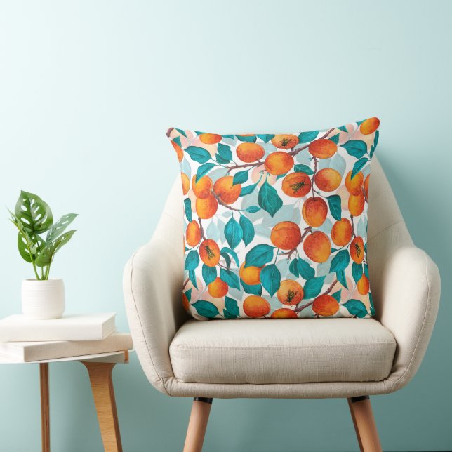 Apricot garden 4 throw pillow (Chair)