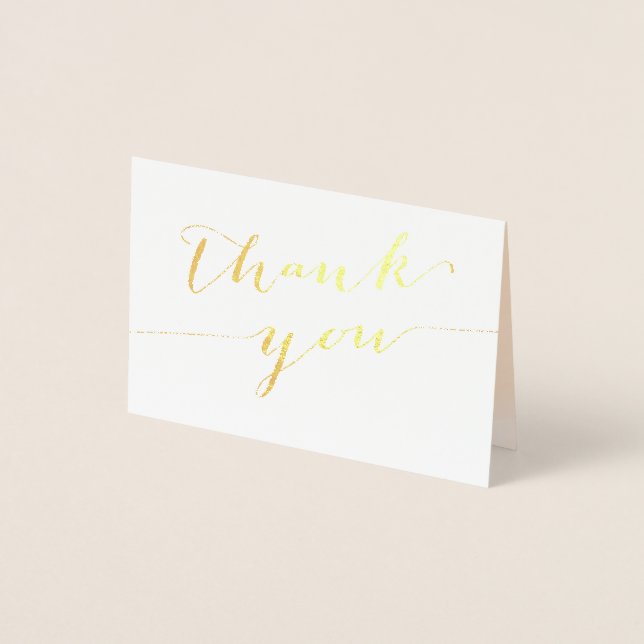 Apricot Gold Foil Wedding Thank You Card (Front)