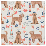Apricot Golden Doodle nautical Fabric