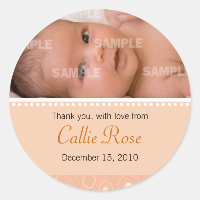 Apricot Gumdrop Baby Message Sticker (Front)