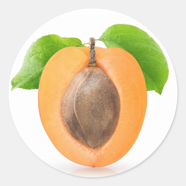 Apricot half classic round sticker (Front)
