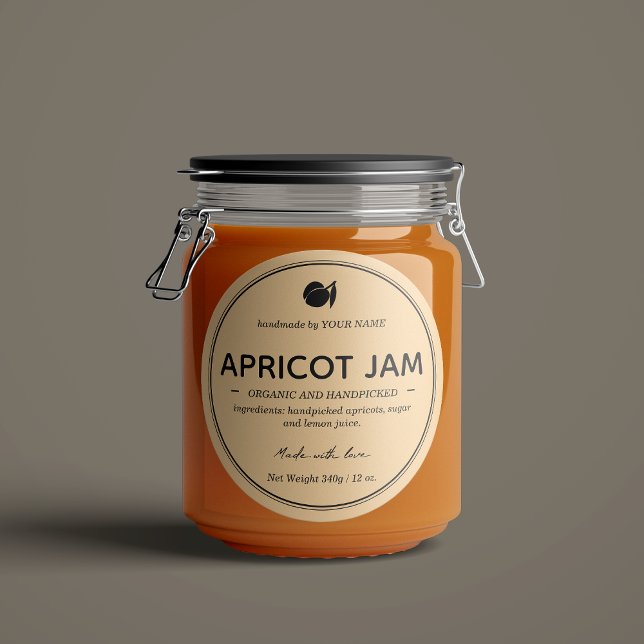 Apricot Jam Jar Label Packaging Design (Creator Uploaded)