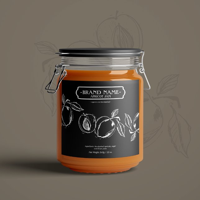Apricot Jam Jar Label Packaging Design (Creator Uploaded)