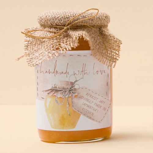 Apricot Jam Label Homemade with Love Name