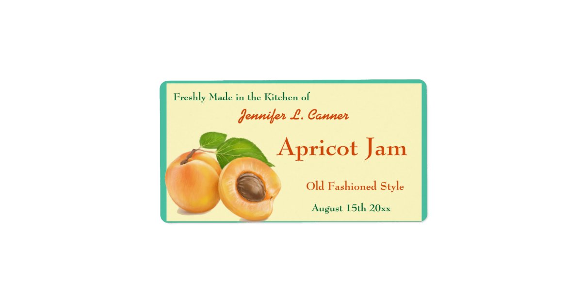 Apricot Jam or Preserves Canning Jar Label | Zazzle