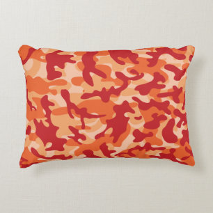 Apricot Lava Camouflage Accent Pillow