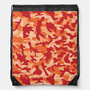 Apricot Lava Camouflage Drawstring Bag