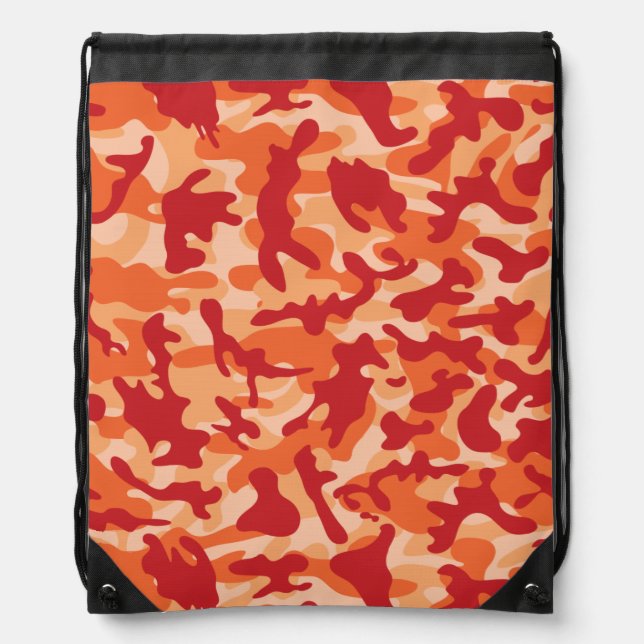 Apricot Lava Camouflage Drawstring Bag (Front)