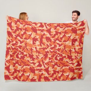 Apricot Lava Camouflage Fleece Blanket