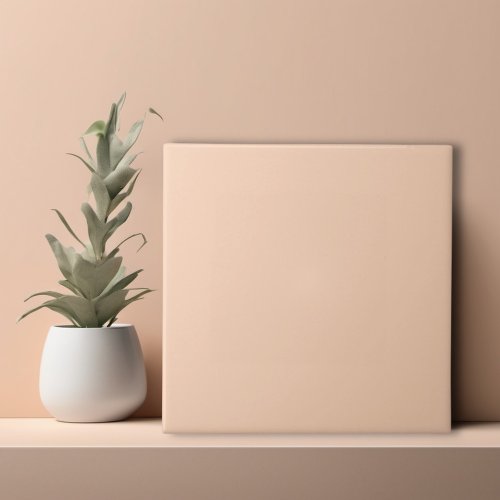 Apricot Light Peach Minimalist Solid Color  Ceramic Tile