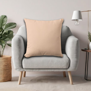 Apricot Light Peach Minimalist Solid Color Throw Pillow
