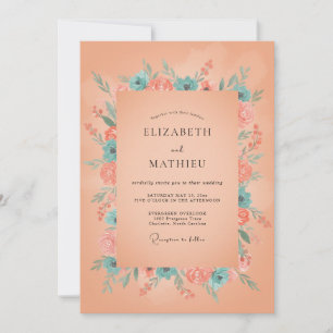 Apricot Luminous Summer Wedding Invitation
