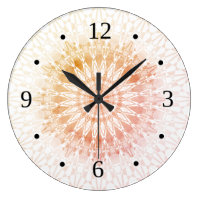 Apricot  Mandala Geometric Large Clock