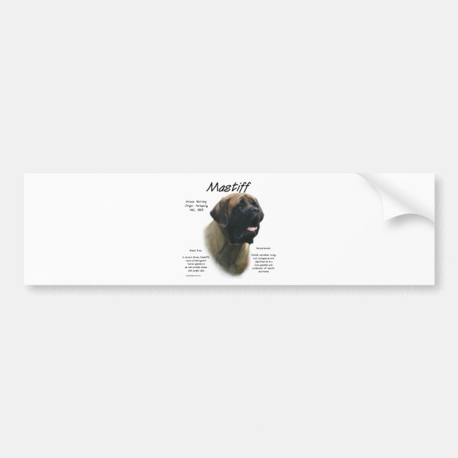 Apricot Mastiff History  Bumper Sticker (Front)
