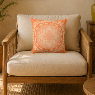 Apricot Medallion Throw Pillow