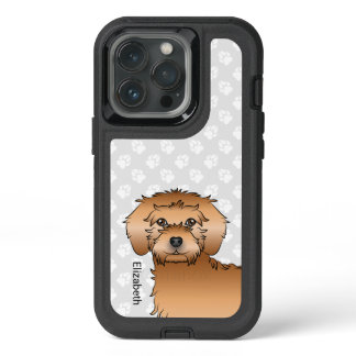 Apricot Mini Goldendoodle Cartoon Dog &amp; Name iPhone 13 Pro Case