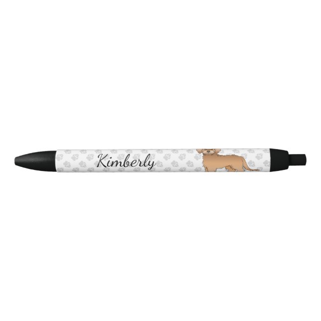 Apricot Mini Goldendoodle Cartoon Dog & Name Pen (Front)