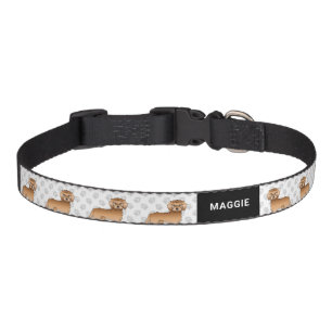 Apricot Mini Goldendoodle Cartoon Dog & Name Pet Collar