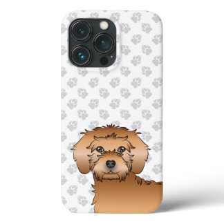 Apricot Mini Goldendoodle Cute Cartoon Dog Head iPhone 13 Pro Case
