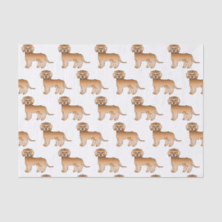 Apricot Mini Goldendoodle Cute Cartoon Dog Pattern Tissue Paper