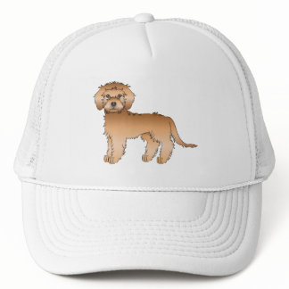 Apricot Mini Goldendoodle Cute Cartoon Dog Trucker Hat