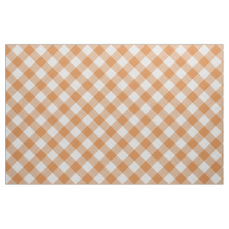 Apricot Orange Country Cottage Gingham Stripes Fabric