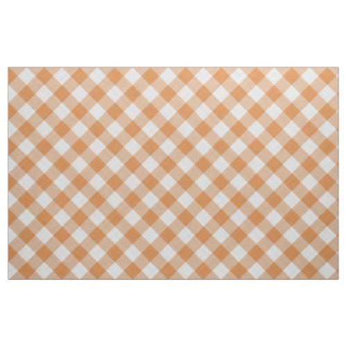 Apricot Orange Country Cottage Gingham Stripes Fabric