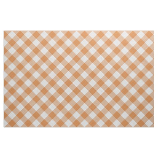 Apricot Orange Country Cottage Gingham Stripes Fabric