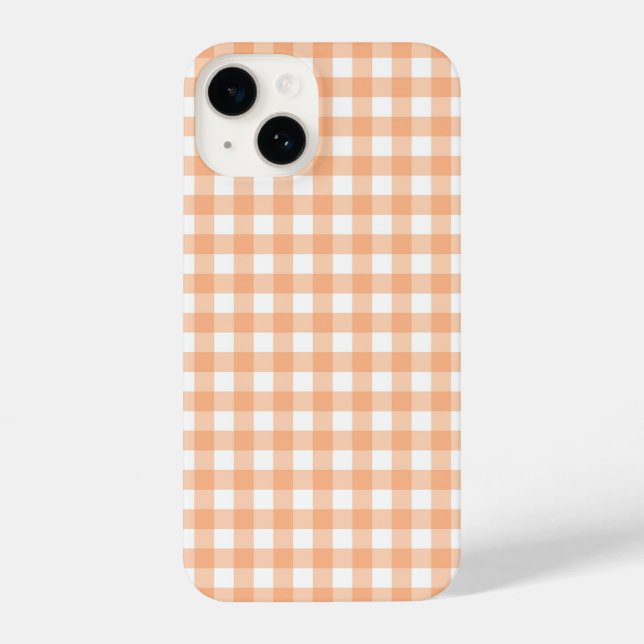 Apricot Orange Gingham iPhone Case (Back)