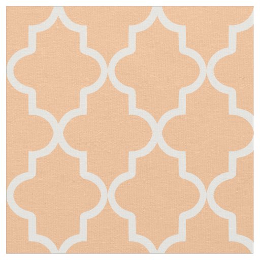 Apricot Orange Moroccan Quatrefoil Fabric