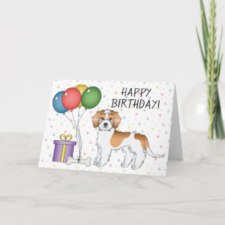 Apricot Parti-Color Mini Goldendoodle Dog Birthday Card