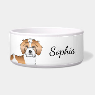 Apricot Parti-color Mini Goldendoodle Dog Bowl