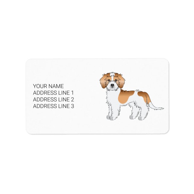 Apricot Parti-color Mini Goldendoodle Dog Label (Front)