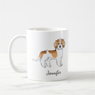 Apricot Parti-color Mini Goldendoodle Dog & Name Coffee Mug