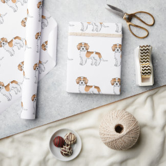 Apricot Parti-color Mini Goldendoodle Dog Pattern Wrapping Paper