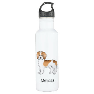 Apricot Parti-color Mini Goldendoodle Dog Stainless Steel Water Bottle