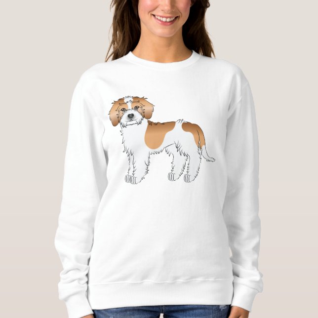 Apricot Parti-color Mini Goldendoodle Dog Sweatshirt (Front)