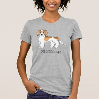 Apricot Parti-color Mini Goldendoodle Dog &amp; Text T-Shirt