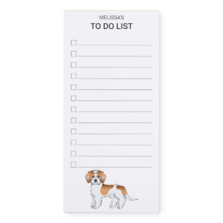 Apricot Parti-color Mini Goldendoodle To Do List Magnetic Notepad