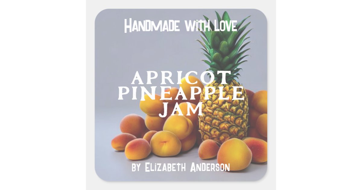 Apricot Pineapple Jam Square Sticker Zazzle
