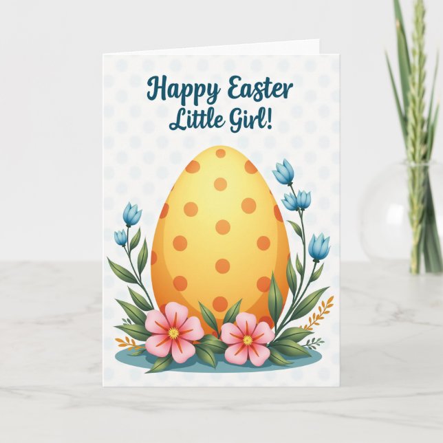 Apricot Polka Dot Pattern Card (Front)