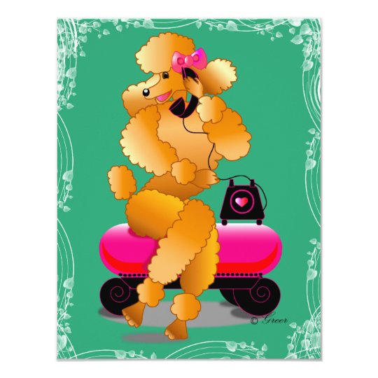 Apricot Poodle 50's Style Card