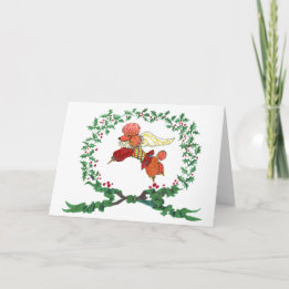 Apricot Poodle Barking for JOY! Holiday Card
