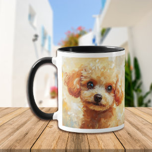 Apricot Poodle Dog Impressionistic Paint Mug