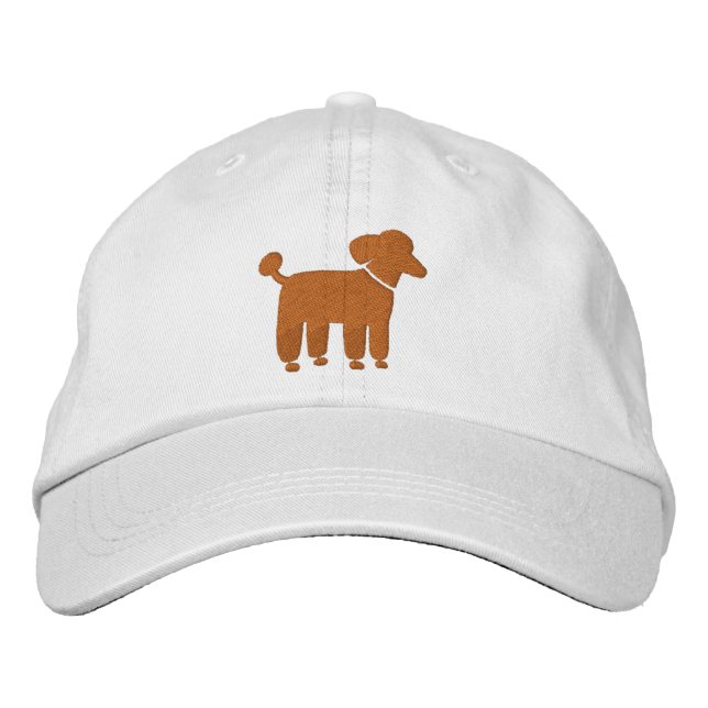 Apricot Poodle Dog Logo (Customizable Color) Embroidered Baseball Hat (Front)