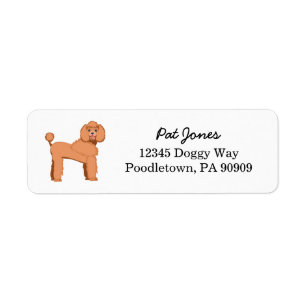 Apricot Poodle Dog return address label