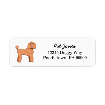 Apricot Poodle Dog Return Address Label by FriendlyPets at Zazzle