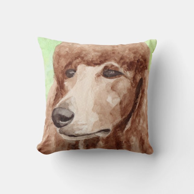Apricot Poodle Gifts Throw Pillow (Front)